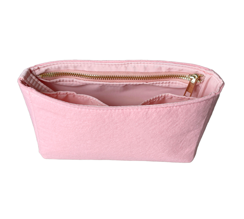 [Mulberry Medium Lily] Waterproof Bag Organizer - Customized Purse Insert, Tote Liner Protector, Handbag Organiser (Type Slim, with Key Hook)