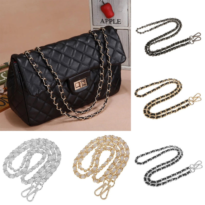 120cm Metal + Leather Cross Body Bag Chain Strap Purse Handbag Shoulder Bag Chain Replacement