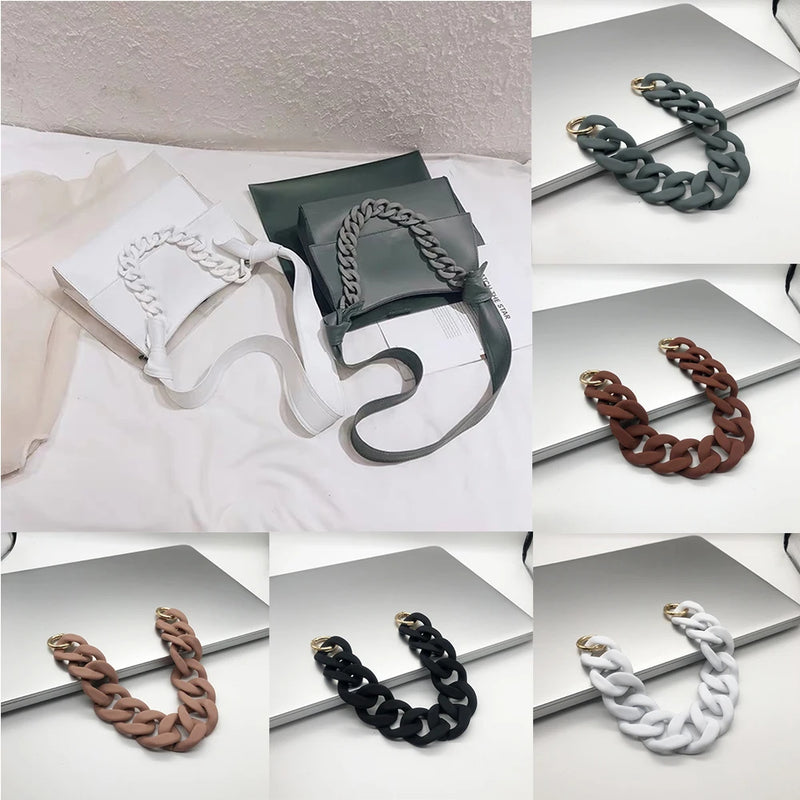 1Pc 30cm/41/60cm Acrylic Resin Bag strap for Shoulder Bag fish Bone Handbag Chain Strap Detachable Belts Handle Bag Accessories