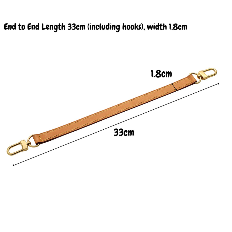 Genuine Leather Strap for Handbag Top Handle Length, 33cm Width 1.8cm, Gold Hardware