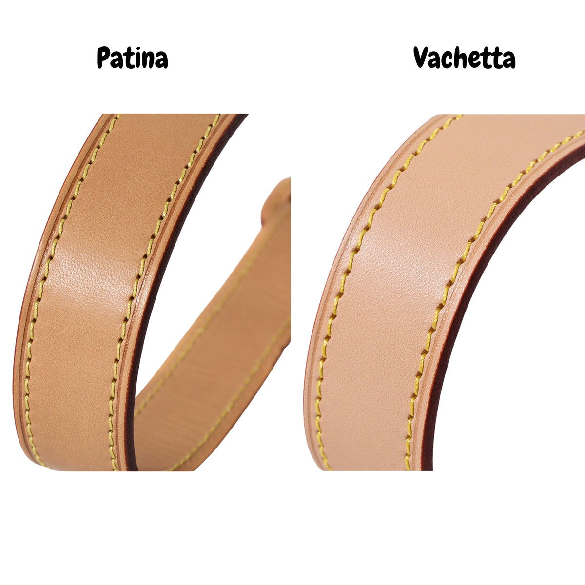 Coffee, Black, Vachetta and Patina Leather Straps for LV Graceful Bags