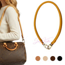Genuine Rolled Leather Bag Strap, 70cm Length, Compatible with Speedy HandBag, Patina Vachetta Black Coffee Dark Brown, Shoulder Bag Strap, Silver Golden Hardware