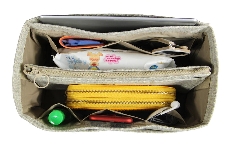 [LV Ellipse MM (Medium)] Waterproof Linen Bag Organizer - Customized Purse Insert, Tote Liner Protector, Handbag Organiser (Type B)