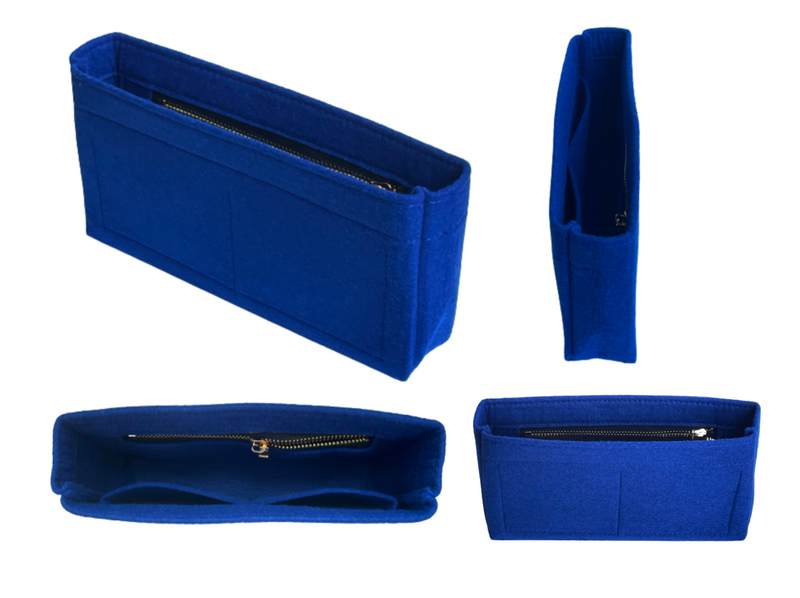 [Baguette 27cm Bag Organizer] Felt Purse Insert, Liner Protector, Customized Tote Organize Handbag (Type Slim, with Zip)