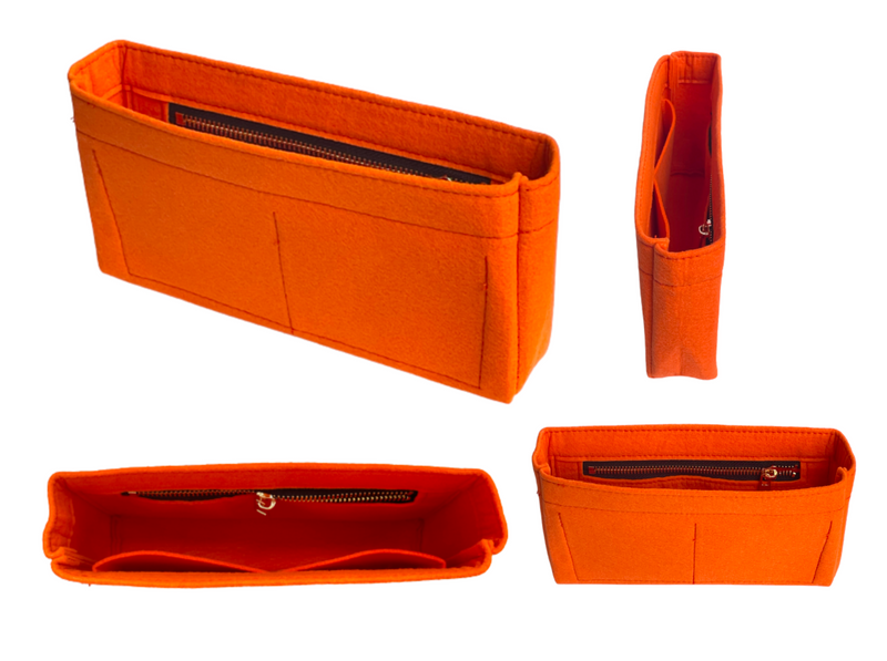 [LV] Flandrin Bag Organizer] Felt Purse Insert, Liner Protector, Customized Tote Organize Handbag (Type Slim, with Zip)