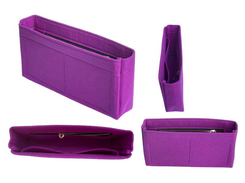 [CAPUCINES BB Bag Organizer] Felt Purse Insert, Liner Protector, Customized Tote Organize Handbag (Type Slim, with Zip)