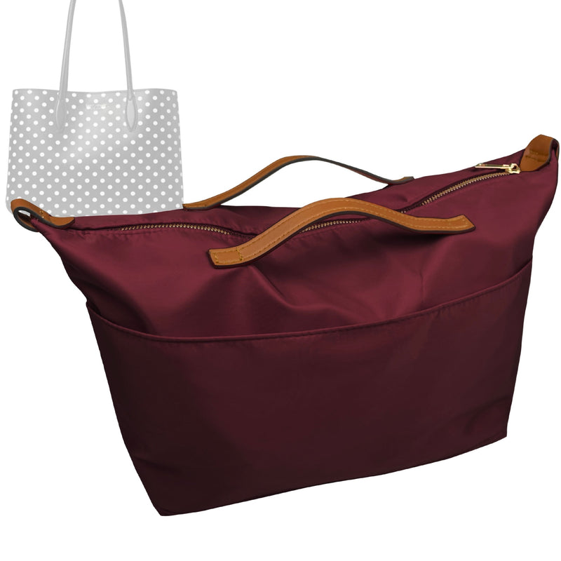Organizer for [All Day Domino Dot Large Tote, Kate Spade] Tote Purse Bag Insert Organiser Liner Shaper (Nylon, Zip Cover with Handle)