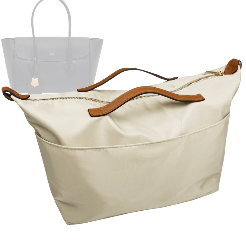 Organizer for [East-West tote bag (XL), Ferragamo] Tote Purse Bag Insert Organiser Liner Shaper (Nylon, Zip Cover with Handle)