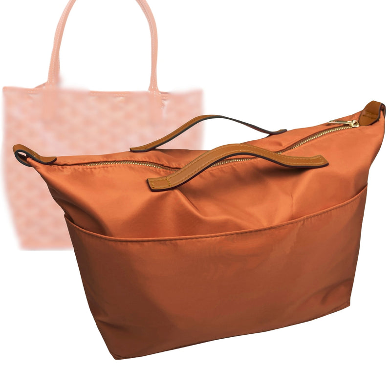 Organizer for [Anjou Mini, Goyard] Tote Purse Bag Insert Liner Shaper (Nylon, Zip Cover with Handle)