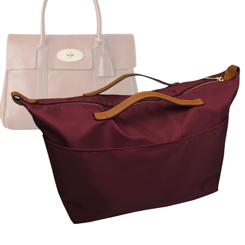 Organizer for [North South Bayswater Tote, Mulberry] Tote Purse Bag Insert Liner Shaper (Nylon, Zip Cover with Handle)