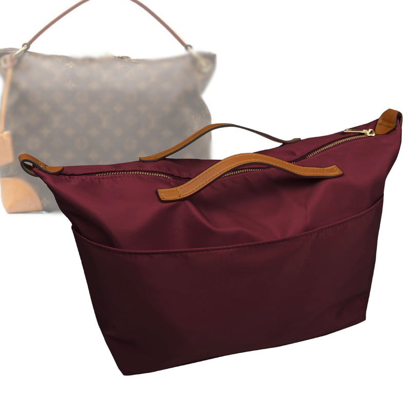 Organizer for [Berri MM (Medium), LV] Tote Purse Bag Insert Liner Shaper (Nylon, Zip Cover with Handle)