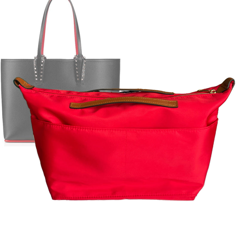 Organizer for [Cabata East West, Christian Louboutin] Tote Purse Bag Insert Liner Shaper (Nylon, Zip Cover with Handle)