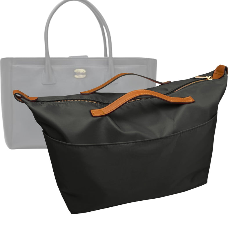 Organizer for [Cerf Medium, Chanel] Tote Purse Bag Insert Liner Shaper (Nylon, Zip Cover with Handle)