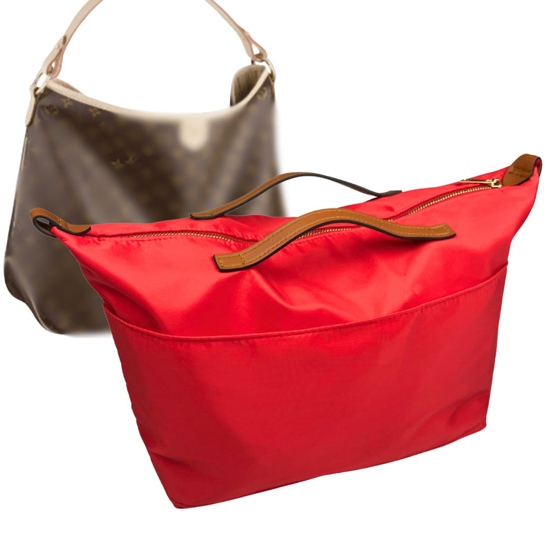 Organizer for [Delightful PM (Small), LV] Tote Purse Bag Insert Liner Shaper (Nylon, Zip Cover with Handle)