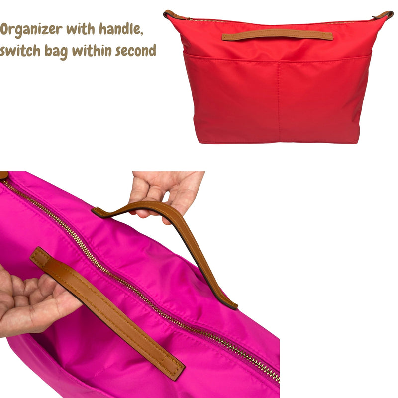 Organizer for [Nastroloubi FAV XL, Christian Louboutin] Bag Insert (Nylon, Zip Cover with Handle)