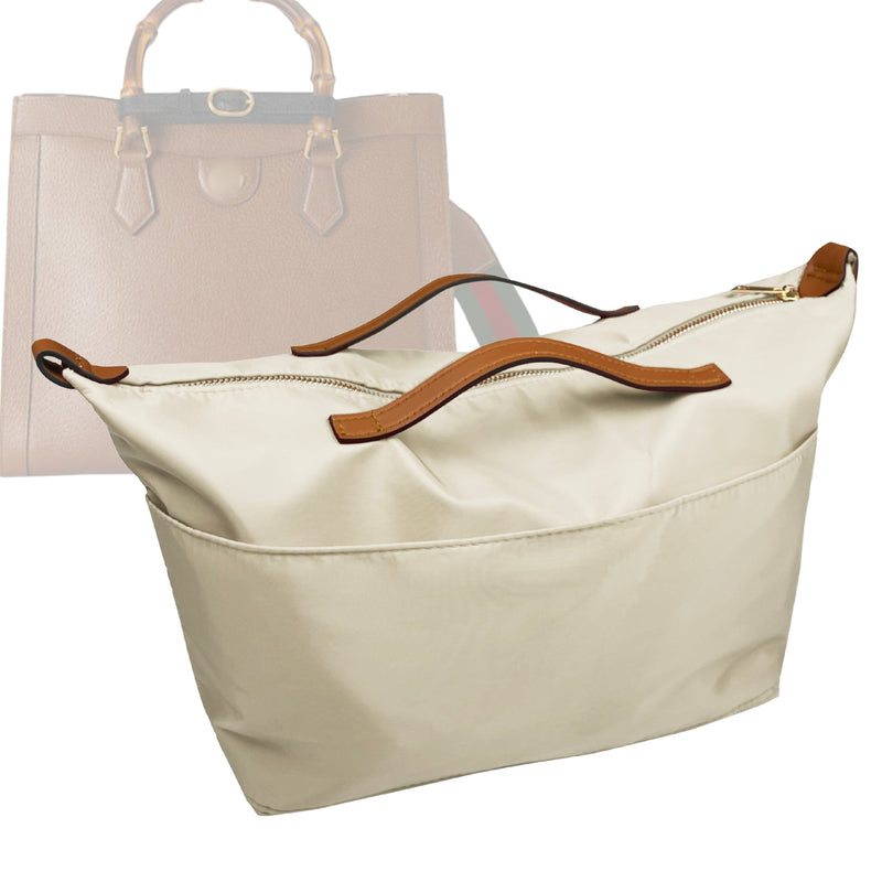 Organizer for [Diana Medium Tote, Gucci] Tote Purse Bag Insert Liner Shaper (Nylon, Zip Cover with Handle)