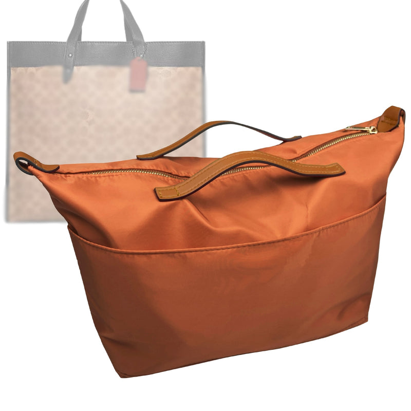 Organizer for [Field Tote 30, Coach] Tote Purse Bag Insert Liner Shaper (Nylon, Zip Cover with Handle)