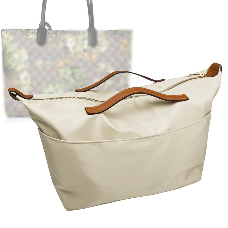 Organizer for [GG Blooms Medium Reversible Leather Tote, Gucci] Tote Purse Bag Insert Liner Shaper (Nylon, Zip Cover with Handle)