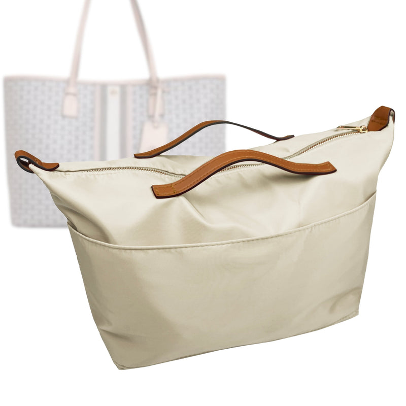 Organizer for [Gemini Link Large, Tory Burch] Tote Purse Bag Insert Liner Shaper (Nylon, Zip Cover with Handle)