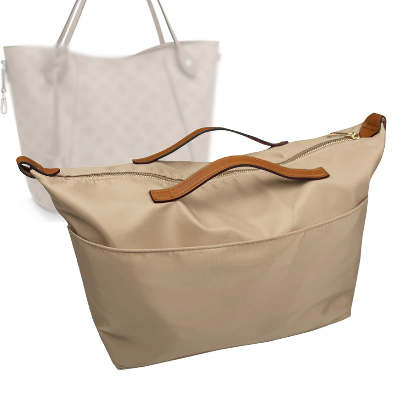 Organizer for [Hina PM (Small), LV] Tote Purse Bag Insert Liner Shaper (Nylon, Zip Cover with Handle)