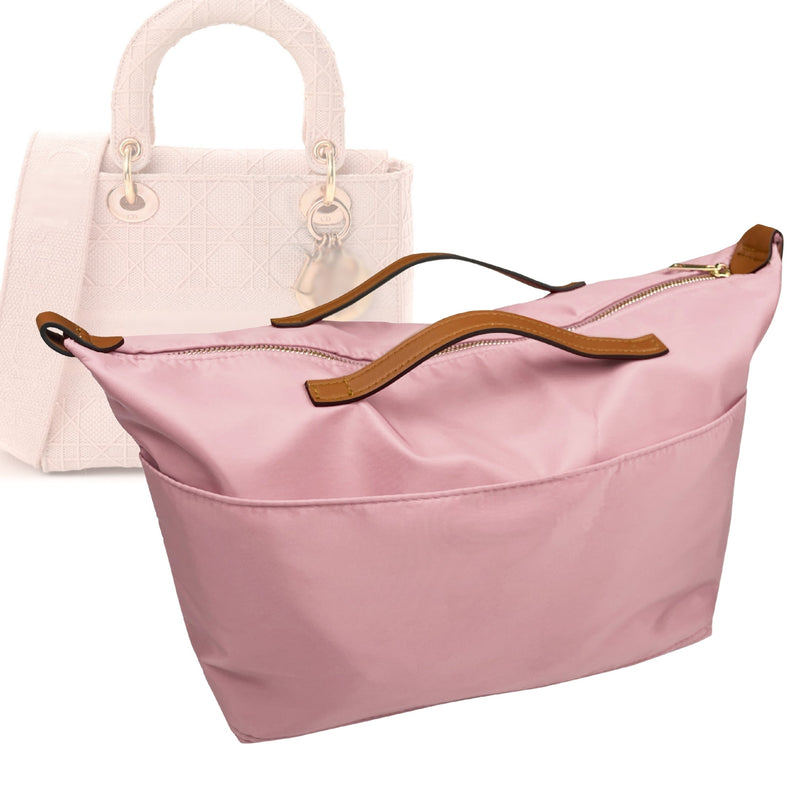 Organizer for [Large Lady D-Lite Bag, Dior] Tote Purse Bag Insert Liner Shaper (Nylon, Zip Cover with Handle)