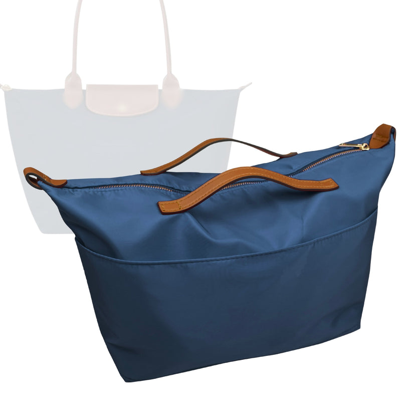 Organizer for [Le Pliage N茅o Tote Small, Longchamp] Tote Purse Bag Insert Liner Shaper (Nylon, Zip Cover with Handle)