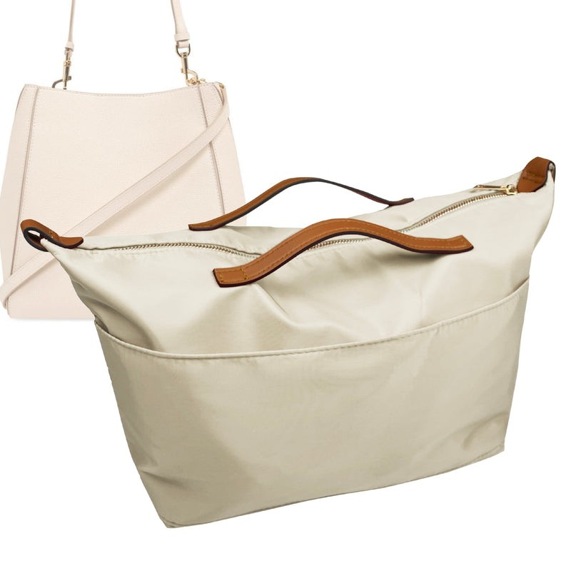 Organizer for [Mcgraw Carryall, Tory Burch] Tote Purse Bag Insert Liner Shaper (Nylon, Zip Cover with Handle)