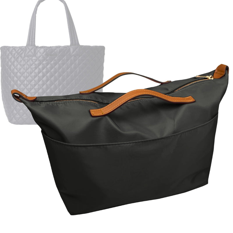 Organizer for [Small Metro Tote, MZ Wallace] Tote Purse Bag Insert Liner Shaper (Nylon, Zip Cover with Handle)