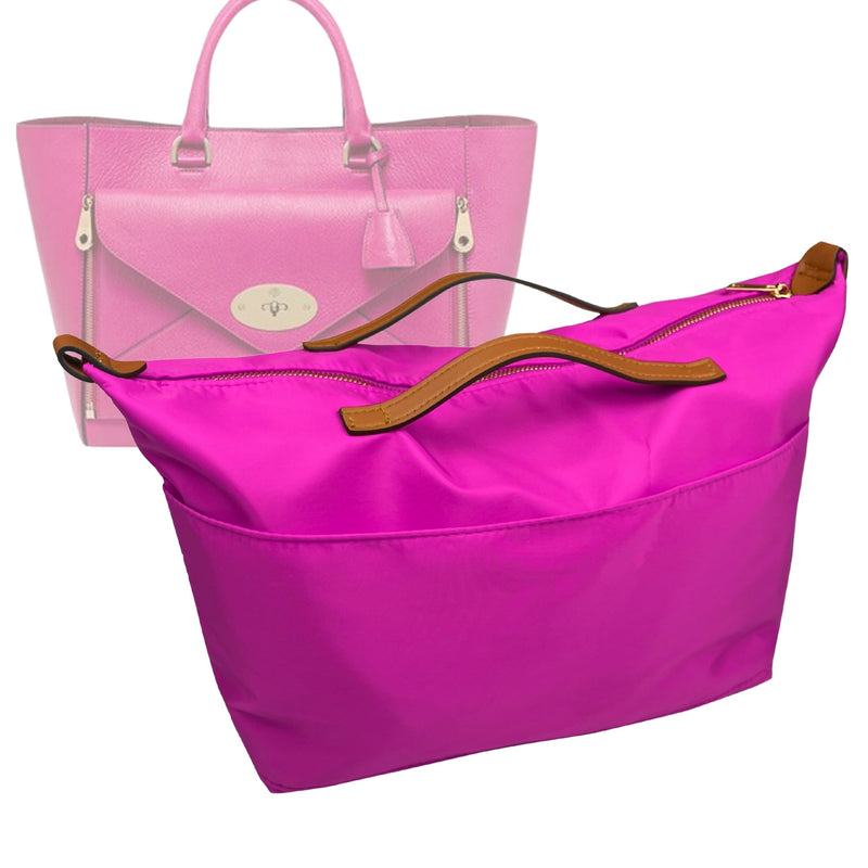 Organizer for [Willow Small, Mulberry] Tote Purse Bag Insert Liner Shaper (Nylon, Zip Cover with Handle)
