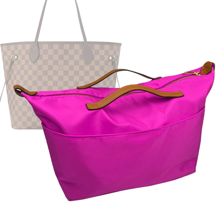Organizer for [Neverfull GM (Large), LV] Tote Purse Bag Insert Liner Shaper (Nylon, Zip Cover with Handle)