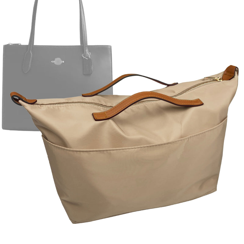 Organizer for [Nina Small Tote, Coach] Tote Purse Bag Insert Liner Shaper (Nylon, Zip Cover with Handle)