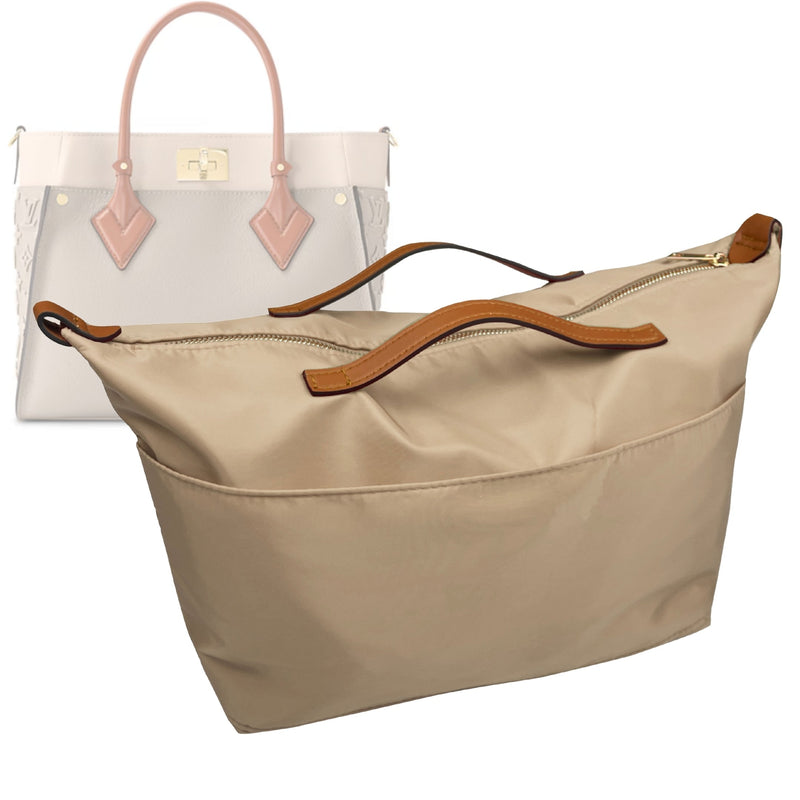 Organizer for [On My Side GM (Large), LV] Tote Purse Bag Insert Liner Shaper (Nylon, Zip Cover with Handle)
