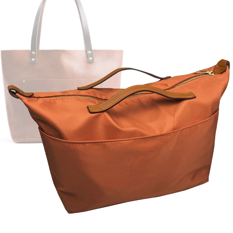 Organizer for [Classic Tote Oversized, Portland Leather Goods] Tote Purse Bag Insert Liner Shaper (Nylon, Zip Cover with Handle)