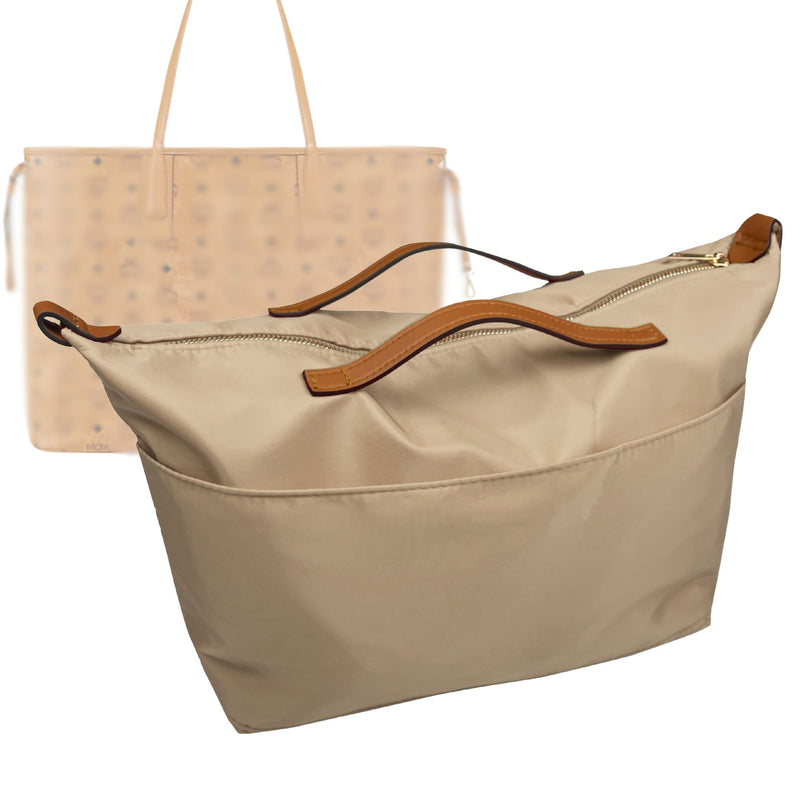 Organizer for [Reversible Liz Mini, MCM] Tote Purse Bag Insert Liner Shaper (Nylon, Zip Cover with Handle)