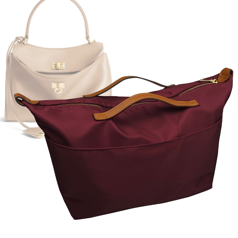Organizer for [Rodeo Medium Handbag, Balenciaga] Tote Purse Bag Insert Liner Shaper (Nylon, Zip Cover with Handle)