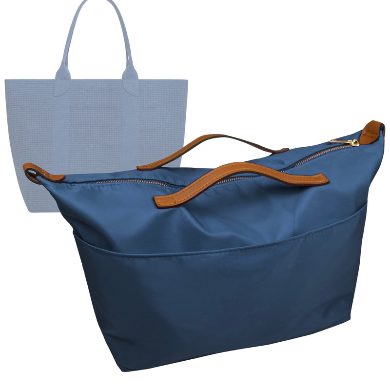 Organizer for [The Daily Crossbody, Rothys] Tote Purse Bag Insert Liner Shaper (Nylon, Zip Cover with Handle)