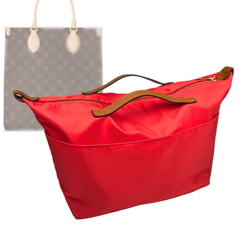 Organizer for [Sac Plat PM (Small), LV] Tote Purse Bag Insert Liner Shaper (Nylon, Zip Cover with Handle)