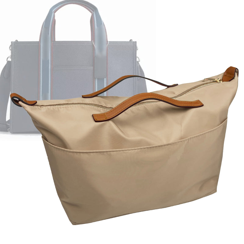 Organizer for [Large Smith Tote Bag, Coach] Tote Purse Bag Insert Liner Shaper (Nylon, Zip Cover with Handle)
