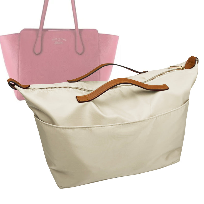 Organizer for [Swing Small, Gucci] Tote Purse Bag Insert Liner Shaper (Nylon, Zip Cover with Handle)
