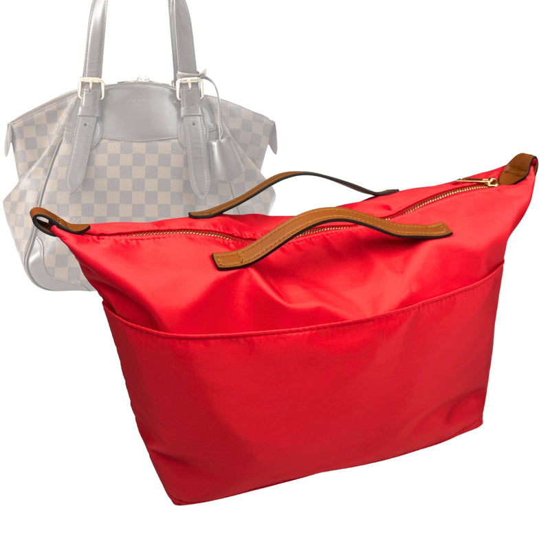 Organizer for [Verona MM (Medium), LV] Tote Purse Bag Insert Liner Shaper (Nylon, Zip Cover with Handle)