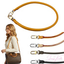 Genuine Rolled Leather Bag Strap, 70cm Length, Compatible with Speedy HandBag, Patina Vachetta Black Coffee Dark Brown, Shoulder Bag Strap, Silver Golden Hardware