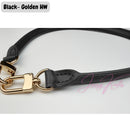 Genuine Rolled Leather Bag Strap, 70cm Length, Compatible with Speedy HandBag, Patina Vachetta Black Coffee Dark Brown, Shoulder Bag Strap, Silver Golden Hardware