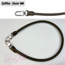 Genuine Rolled Leather Bag Strap, 70cm Length, Compatible with Speedy HandBag, Patina Vachetta Black Coffee Dark Brown, Shoulder Bag Strap, Silver Golden Hardware