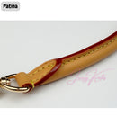 Genuine Rolled Leather Bag Strap, 70cm Length, Compatible with Speedy HandBag, Patina Vachetta Black Coffee Dark Brown, Shoulder Bag Strap, Silver Golden Hardware