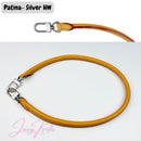 Genuine Rolled Leather Bag Strap, 70cm Length, Compatible with Speedy HandBag, Patina Vachetta Black Coffee Dark Brown, Shoulder Bag Strap, Silver Golden Hardware