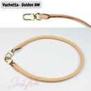 Genuine Rolled Leather Bag Strap, 70cm Length, Compatible with Speedy HandBag, Patina Vachetta Black Coffee Dark Brown, Shoulder Bag Strap, Silver Golden Hardware