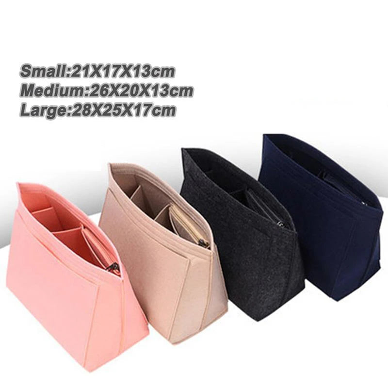 1pcs Felt Insert Bag Makeup Bag Fits For Longchamp Handbag Liner Bag Felt Cloth Support Travel Portable Insert Purse Organizer