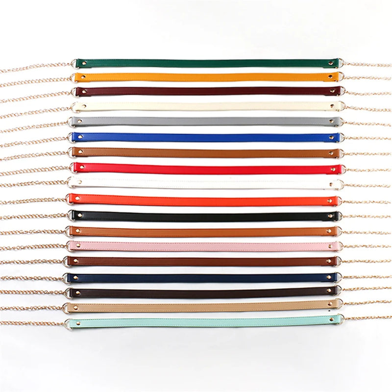 120cm Chain PU Bag Strap DIY Handbag Replacement Bag Chain Leather Chain Purse Handle Shoulder Bag Handles Handbag Accessories