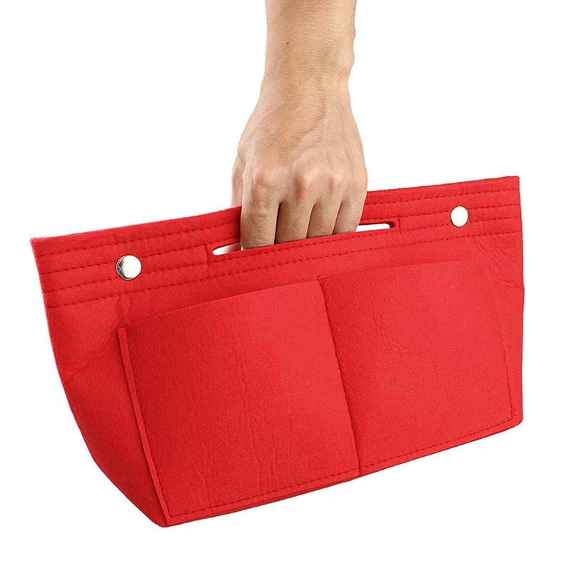 1PC Multifunction Women Felt Insert Bag Multi-Pocket Makeup Cosmetic Bags Travel Inner Purse Portable Handbag Storage Organizer