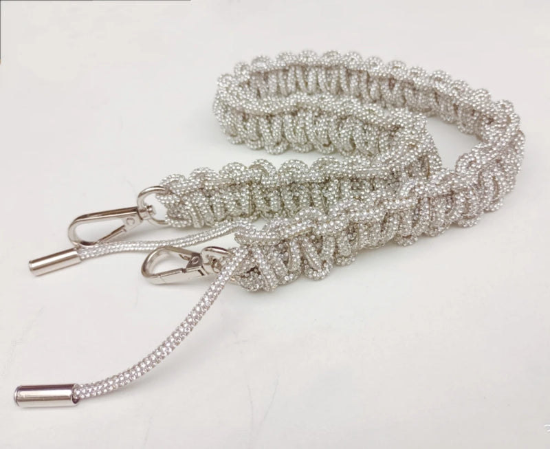 Thick Rhinestone Crystal Chain Bag Strap Apply to Woman Bags Handmade Paste Woven Diamond Handbags Shoulder Strap Accessories